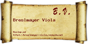 Breslmayer Viola névjegykártya